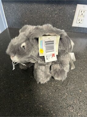 Gray Plush Bunny Stuffed Animal with Kmart tag